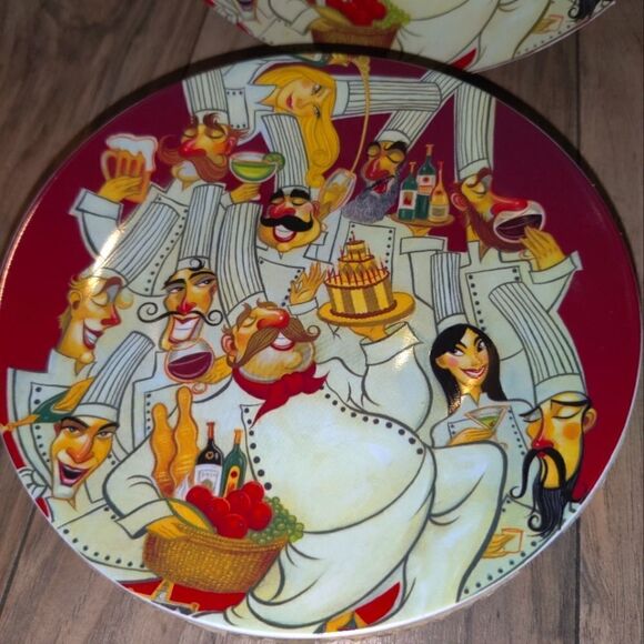 Epcot International Disney Set Of 4 Food & Wine Festival 8" Chef Plates NIB 2010 - Picture 4 of 9